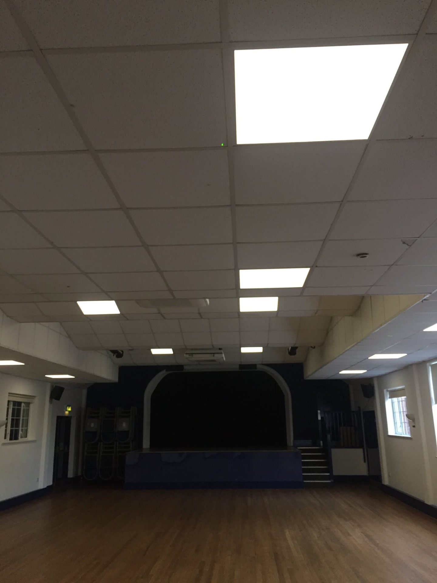 Performance hall with dimmed LEDs