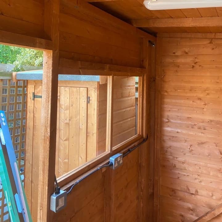 electric installation in garden shed