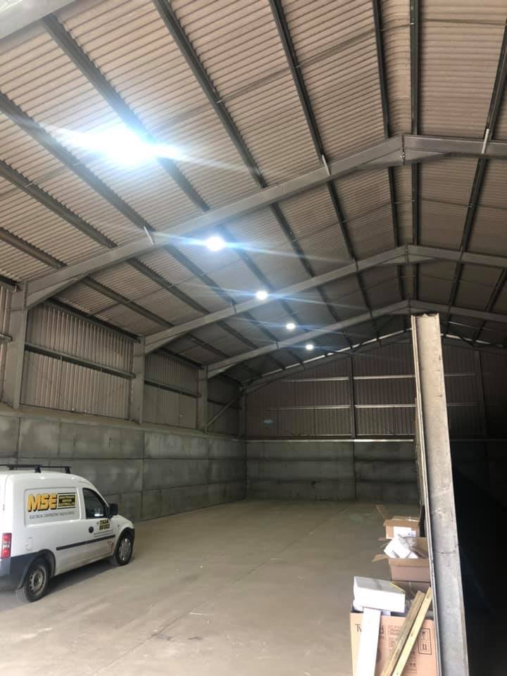 Lighting installed in a new barn