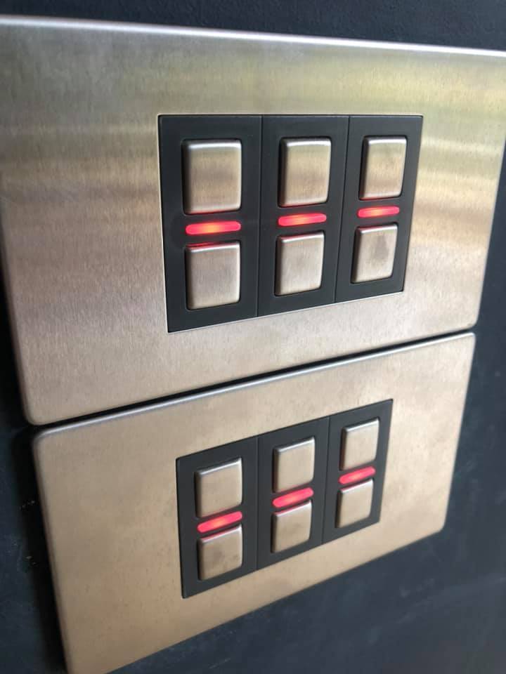 Installed smart home dimmer switches