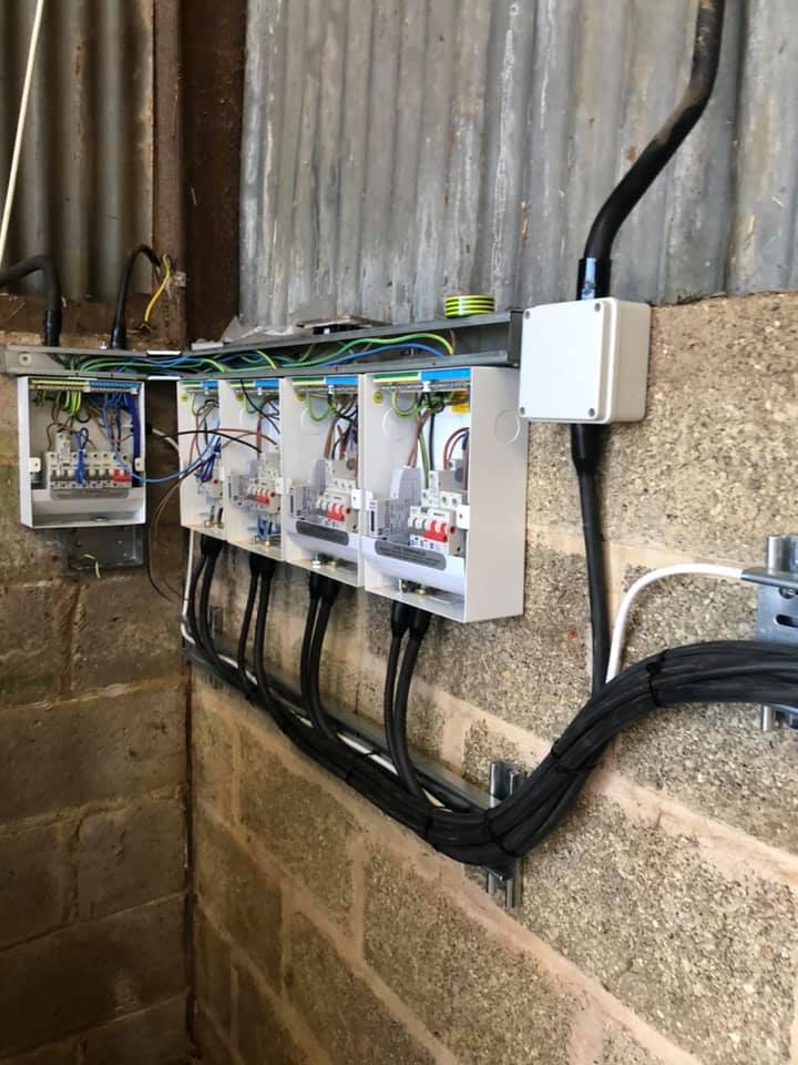 electrical meters for separate units in a farm building