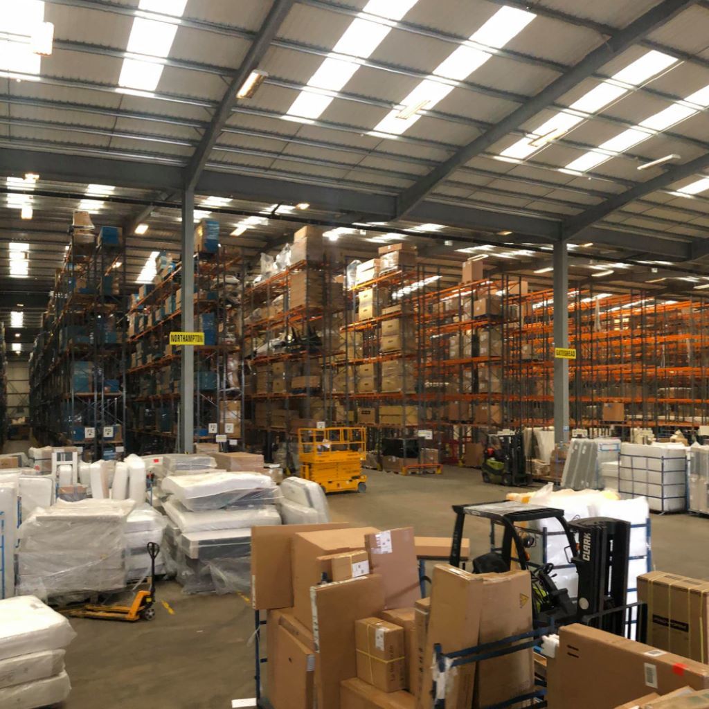 warehouse with new high bay lighting